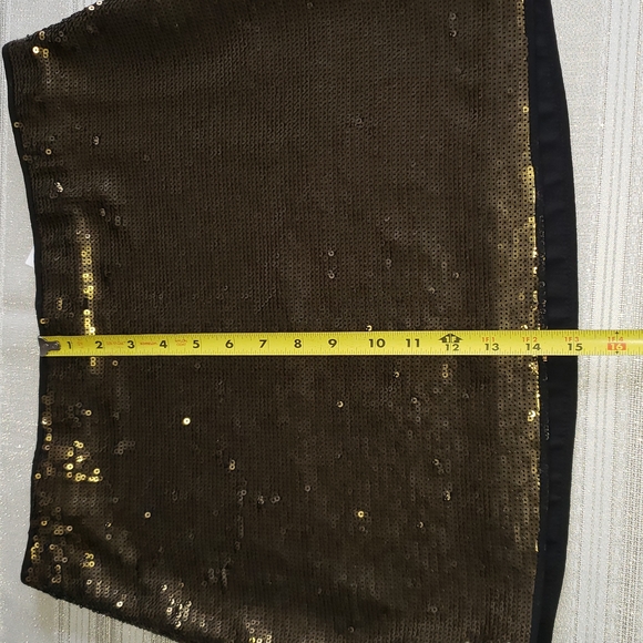 BCBG Maxazria New Skirt CATRINE Sequin Bronze Blackened Gold Mini Chic Party - Picture 8 of 13